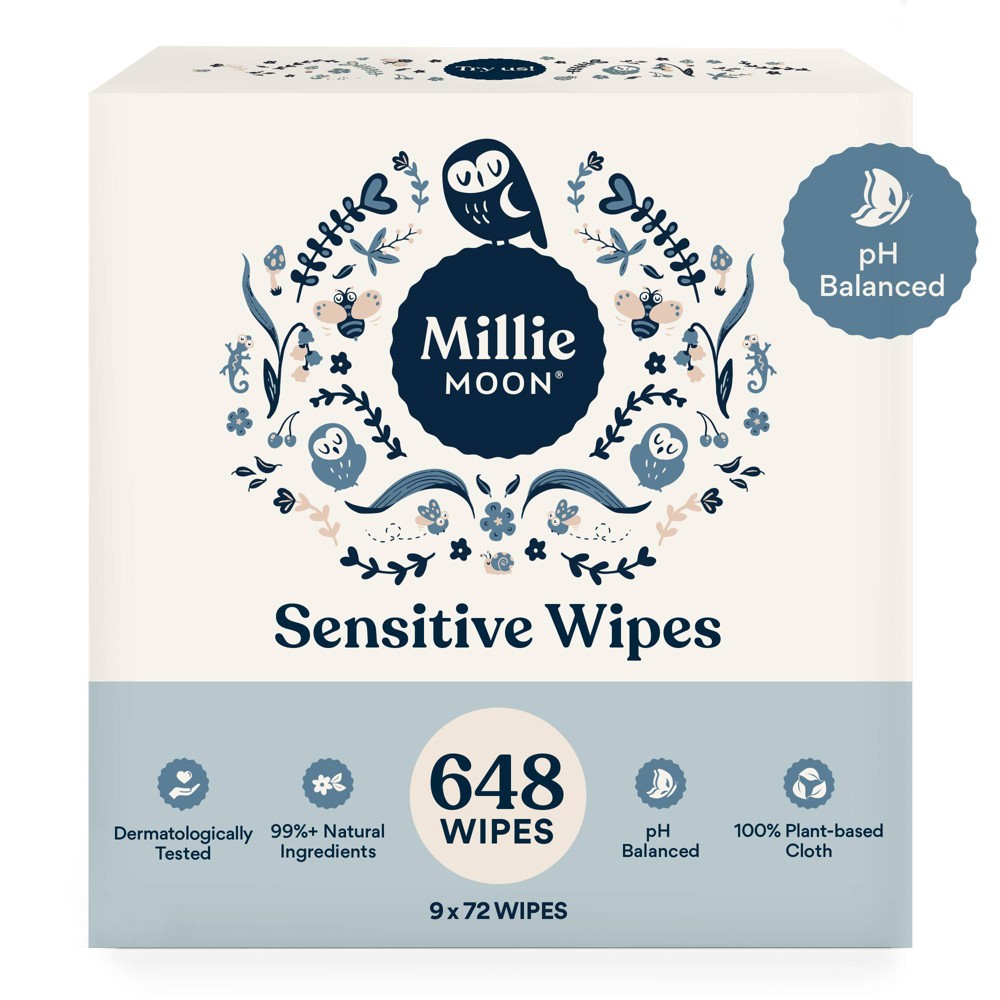 Millie Moon Sensitive Wipes Jumbo Box - 648ct - Bellso